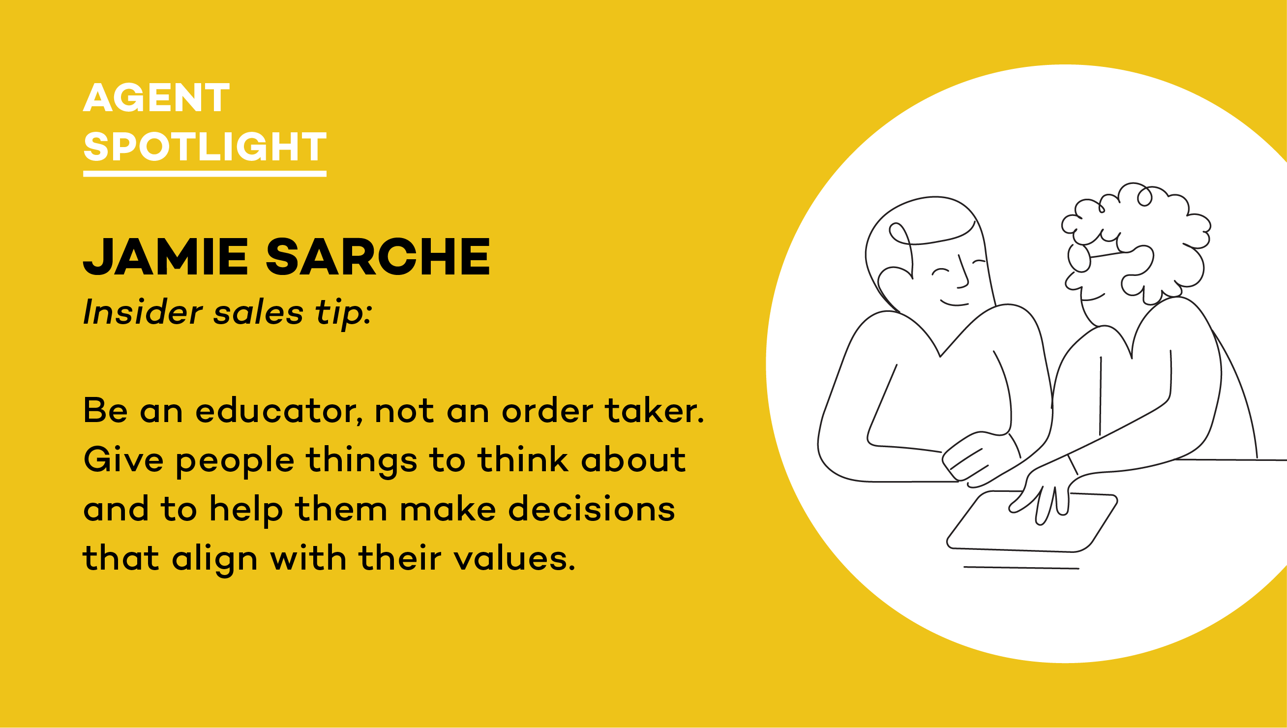 Jamie Sarche sales tip quote